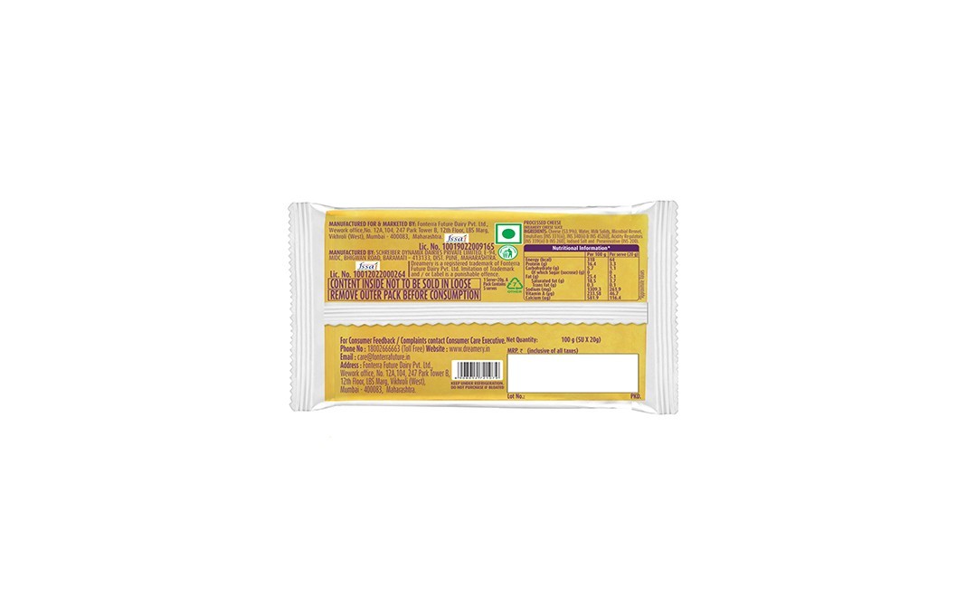 Dreamery Cheese Slices    Pack  100 grams